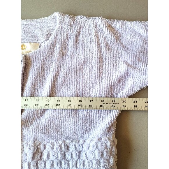 Stan Herman Robe Womens Lilac Terry Cloth Button-Front Short Sleeve Houseoat Che - Picture 3 of 10